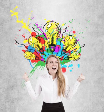 Mutlu sarışın kadın çığlığı, Işık Ampüller