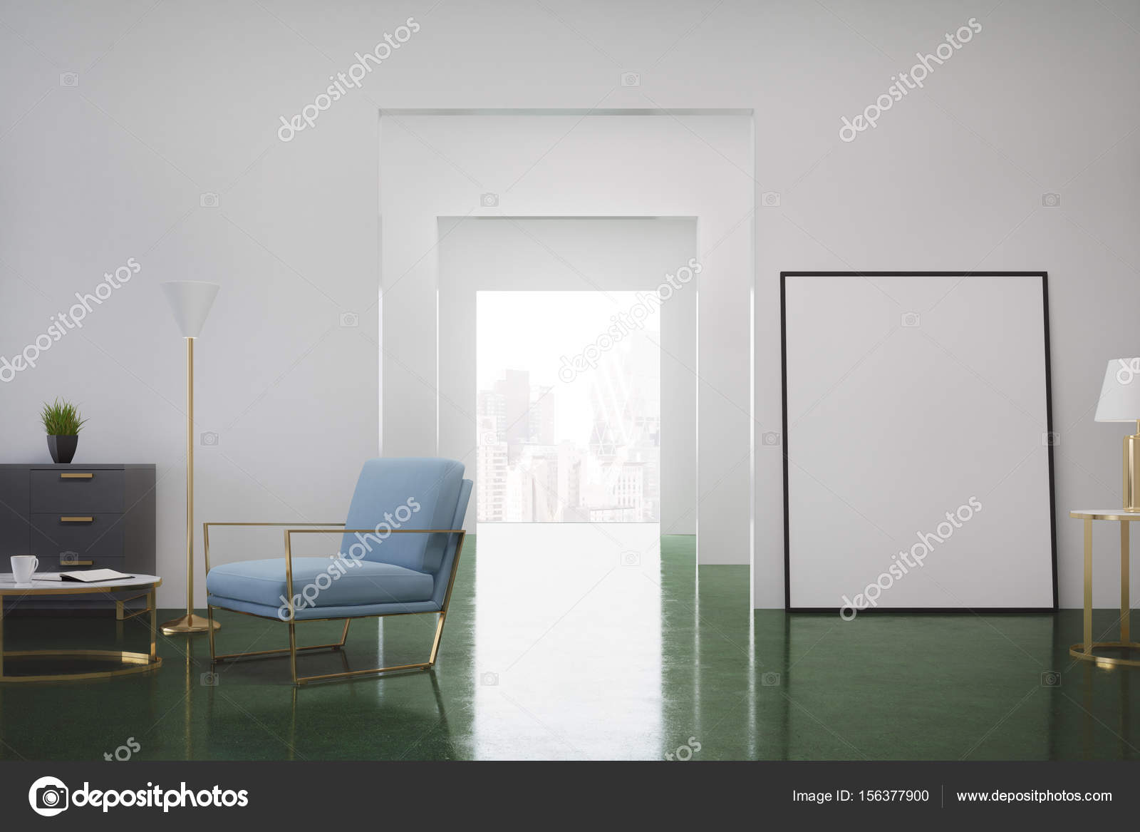 Gröna vardagsrum, fÃ¥tölj — stockfotografi © denisismagilov #156377900