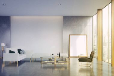 Dikey poster oturma odası, tonda