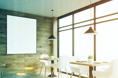 Hafif ahşap bar köşesi, tablolar, tonda