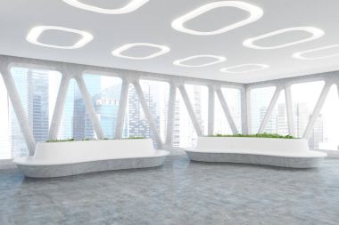 Uzay gemisi tarzı ofis iç, yan