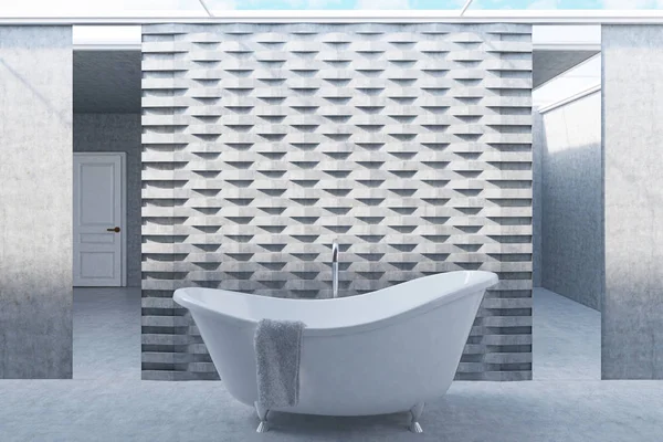 Bañera curvada, pared de ladrillo patrón —  Fotos de Stock