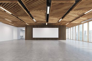 Ahşap duvar uzun yatay poster