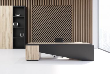 Tahta ofis iç raflar ile