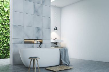 Eko banyo iki lavabolar, mermer yan döşer.