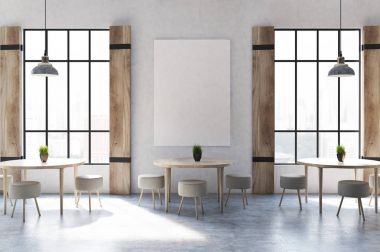 Panjurlar kafe iç bir posteri ile