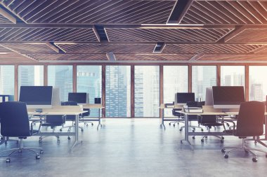 Ahşap açık alan office açık tonda