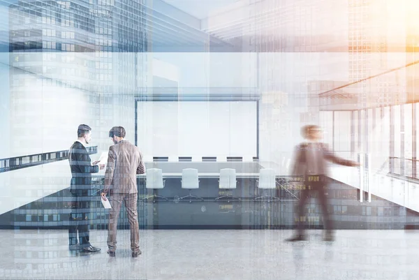 Transparent conference room concrete people — Stock Photo, Image