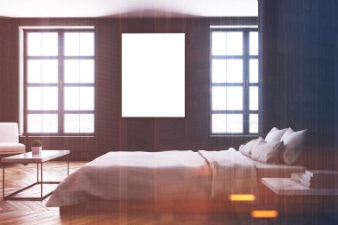 Tonda siyah yatak odası iç, tablo yan