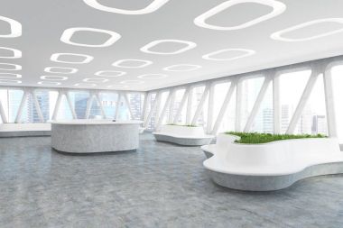 Uzay gemisi tarzı ofis iç, köşe