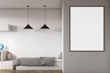 Çocuk odası bir posteri ile yakın çekim