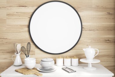 Mutfak masasında yuvarlak poster