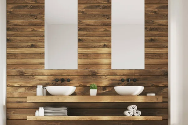 Two sinks with posters — Stock Photo, Image