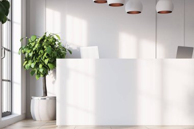 Bir kapı ile beyaz Resepsiyon yakın çekim