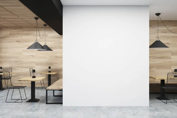 Café drewniane i białym, ściany — Zdjęcie stockowe