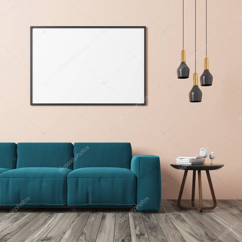 Sofá de sala bege, azul — Fotografias de Stock © denisismagilov #157967862