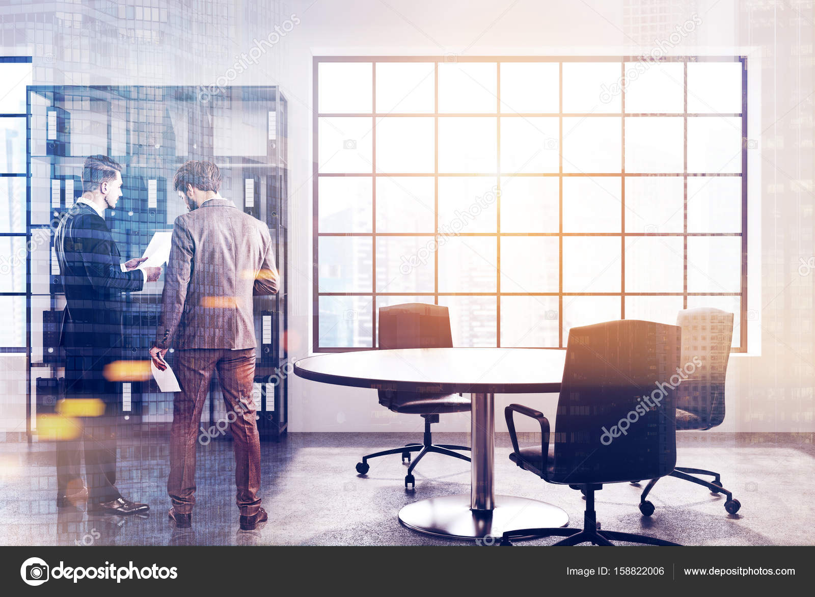 Modern Ceo Office Interior Bookcase Men Stock Photo
