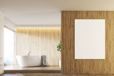 Ahşap banyo iç, resim, açık