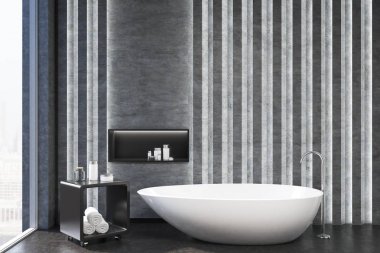 Gri banyo iç, niş portre