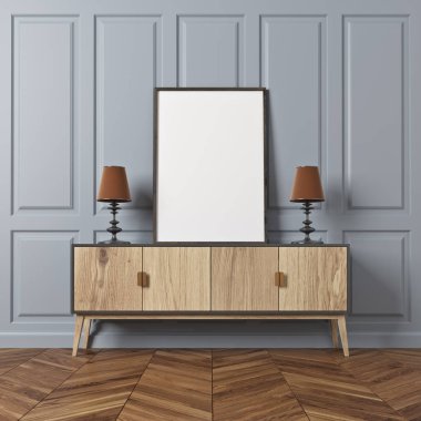 Dikdörtgen desen Oda, bir kabine poster