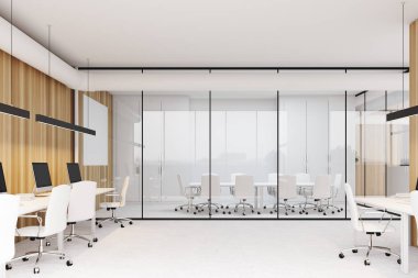 Ahşap ofis akvaryum konferans salonu, yan