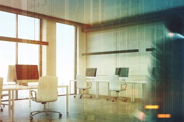 Açık alan office köşe, loft, adam