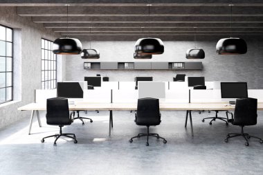 Modern açık alan office bir çatı katında