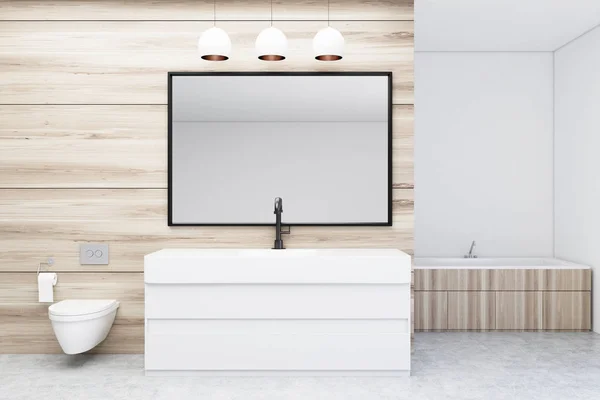 3d rendering fa lépés, fürdÅszoba és wc vel, üveg válaszfal ...