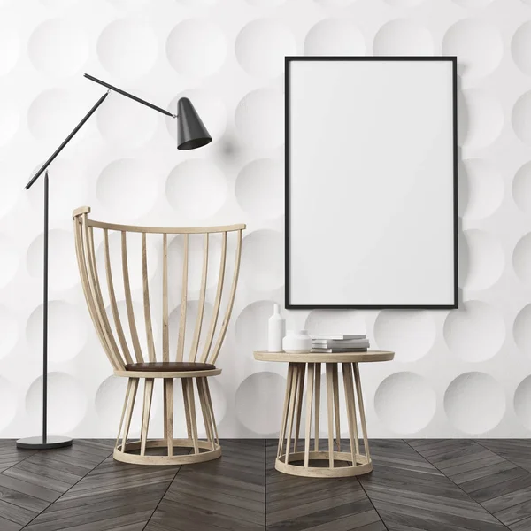 Daire desen odası, koltuk ve poster