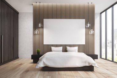 Ahşap tahta yatak odası