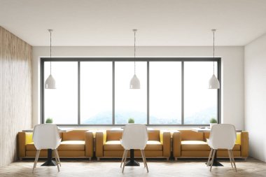 Bir pencere ile ahşap kafe