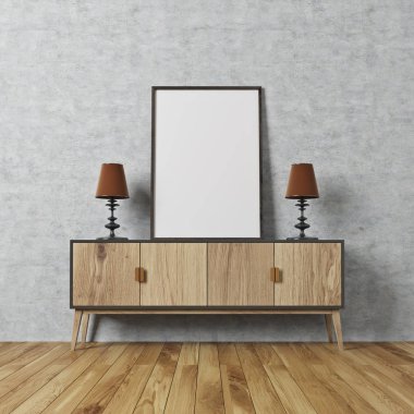 Beton duvar Oda, bir kabine poster