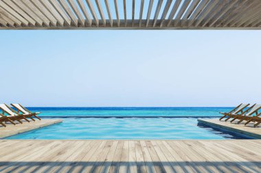 Güverte sandalyeleri yakınındaki bir Havuzu