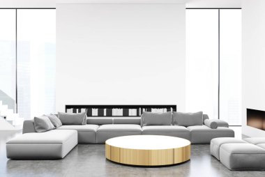 Oturma odası iç, gri kanepeler