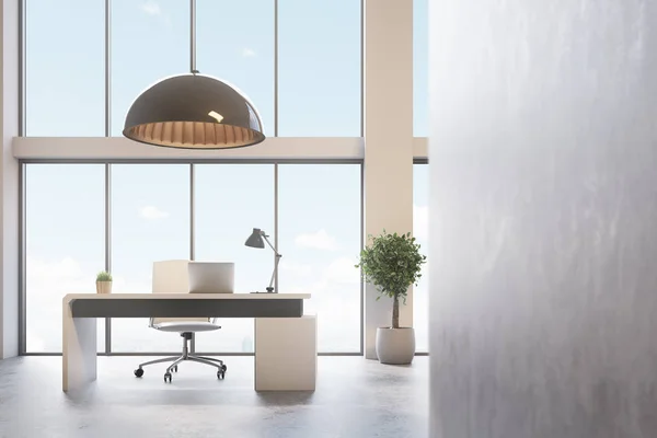 Loft CEO office with computer table — Stock Photo, Image