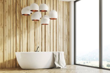 Ahşap banyo iç, yan