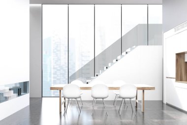 Beyaz yemek odası iç