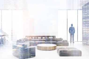 Oturma odası kanepe, iç, gri beyaz