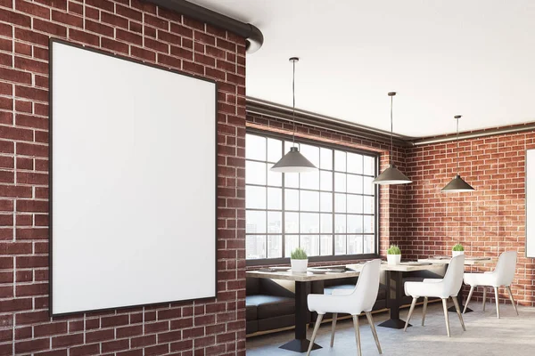 Dikey poster, closeup yan tuğla kafe