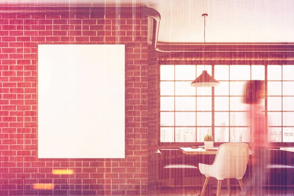 Bir dikey poster, portre, kız tuğla kafe