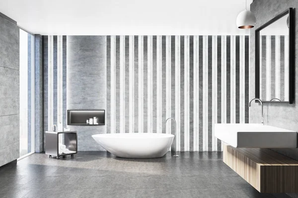 Badezimmerausstattung hellgrau, quadratisches Waschbecken — Stockfoto