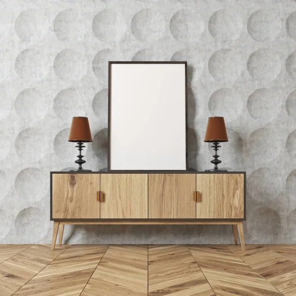 Sala de padrão de círculo, cartaz em um armário — Fotografia de Stock
