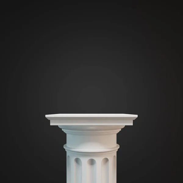 Columna blanca, fondo negro — Foto de Stock