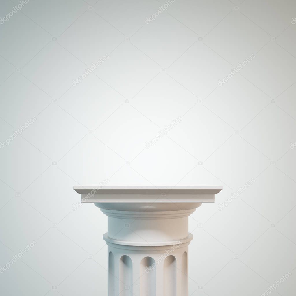 White column, white background