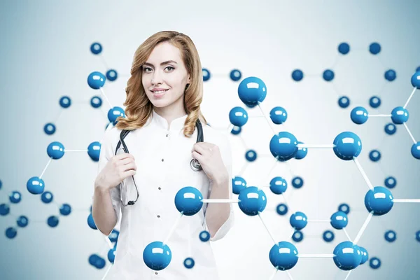 Ginger doctor o investigador, átomos de carbono — Foto de Stock