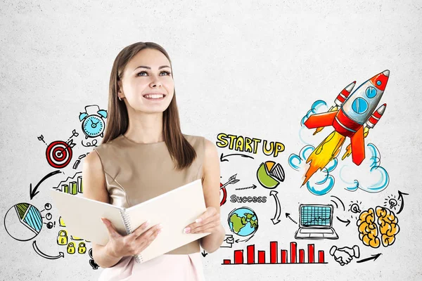 Sarışın kadın ile boşaltmak, başlangıç roket