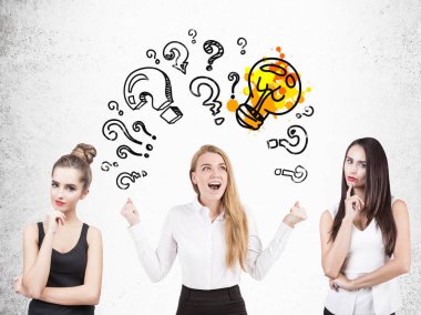 Üç kadın beyin fırtınası, soru işaretleri