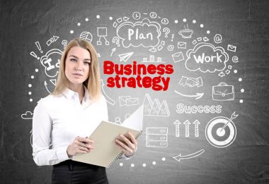 Bir defterini, strateji ile ciddi iş kadını