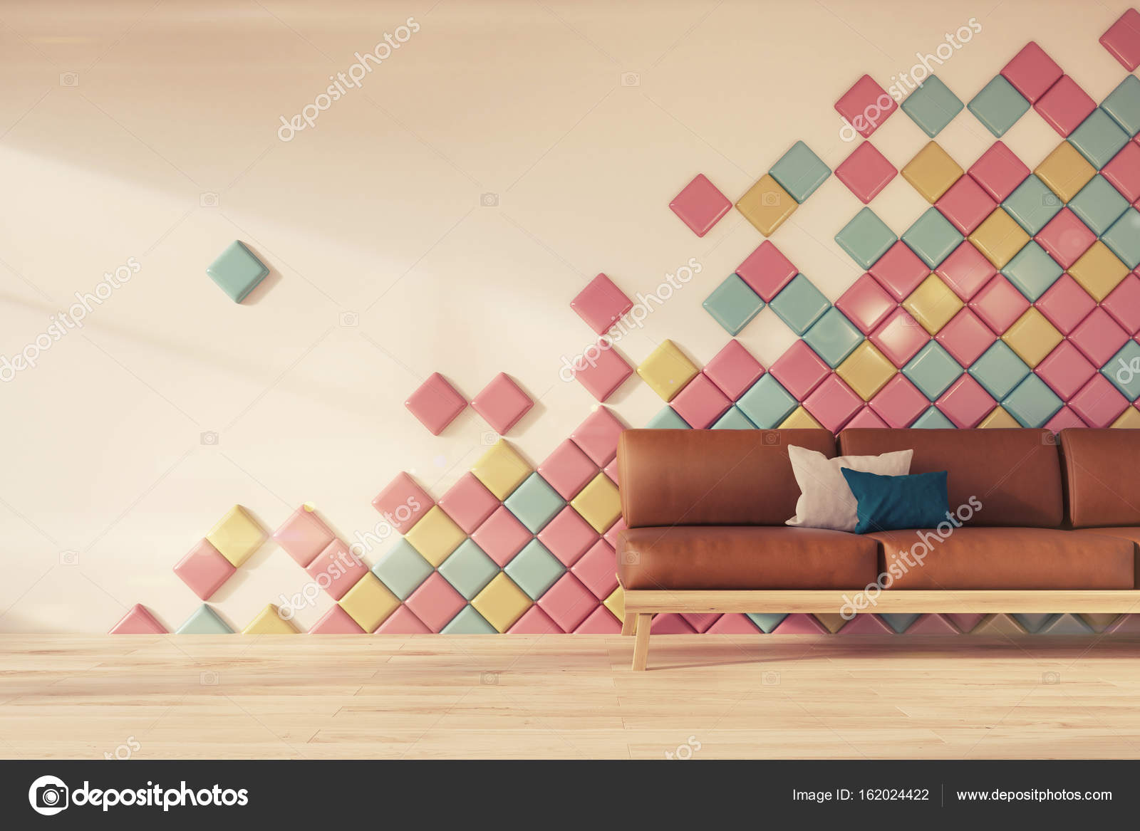Witte muur, tegels, bruin sofa toned — Stockfoto © denisismagilov ... Witte muur, tegels, bruin sofa toned — Stockfoto © denisismagilov ...