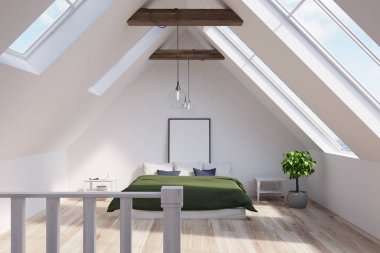 Çift Yataklı yatak odası bir yeşil, poster